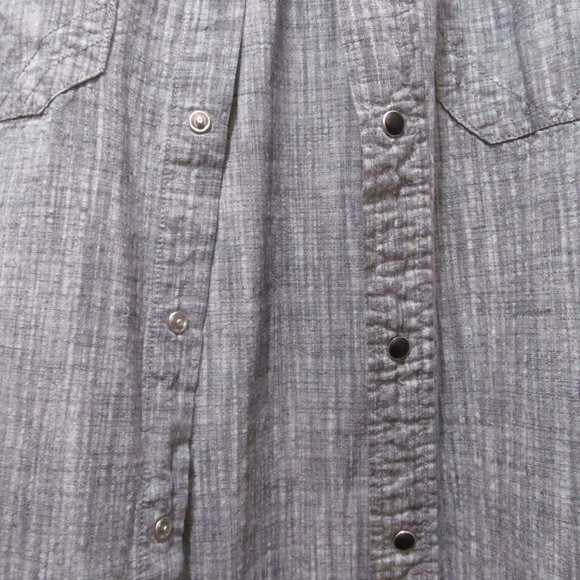 Alexander Julian Colours Shirt Mens Short Sleeve Gray w Snap Buttons - Picture 5 of 16